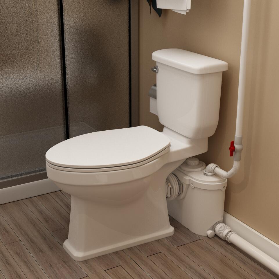 Elongated 500W Macerator Toilet for Basement LS-FLO500-B PatioZones